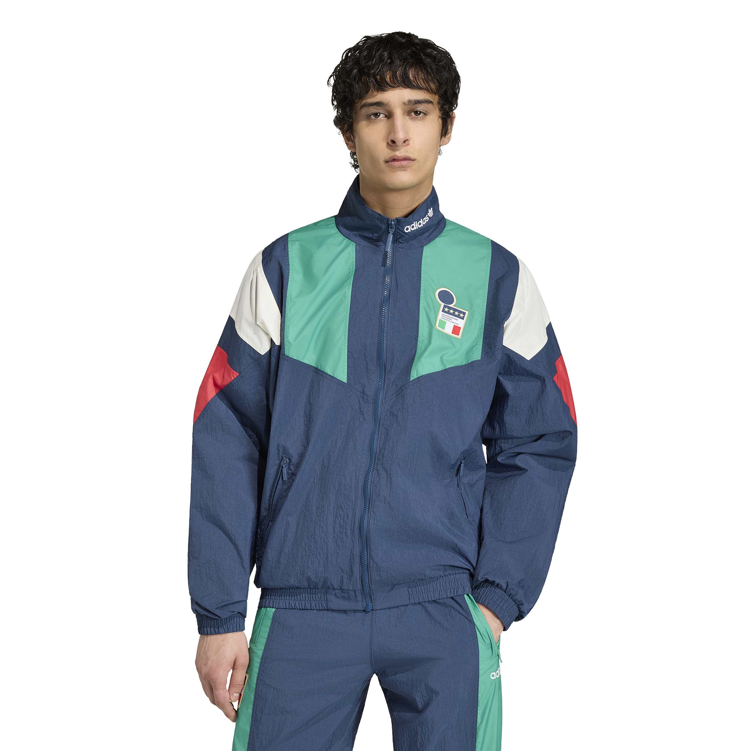 Adidas Itali&euml; EQT Trainingsjack Donkerblauw Groen Wit Rood