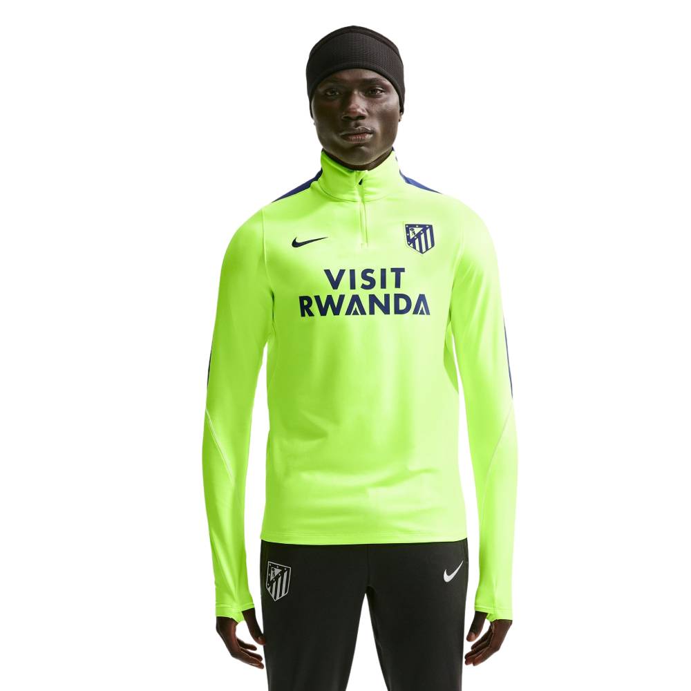 Nike Atletico Madrid Strike Trainingstrui 1/4-Zip 2026-2027 Neongroen Donkerblauw