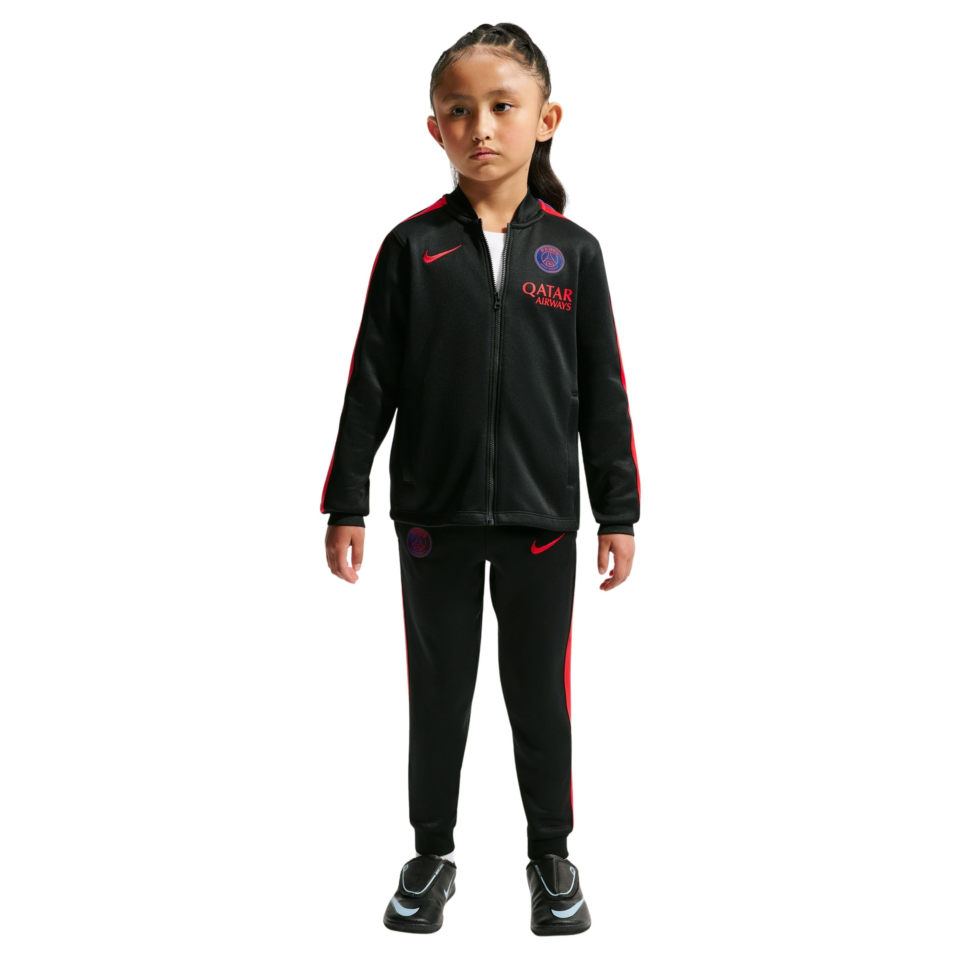 Nike Paris Saint-Germain Strike Trainingspak 2026-2027 Kleuters Zwart Felrood Donkerblauw