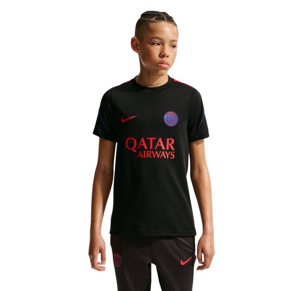 Nike Paris Saint-Germain Strike Trainingsshirt 2026-2027 Kids Zwart Felrood Donkerblauw