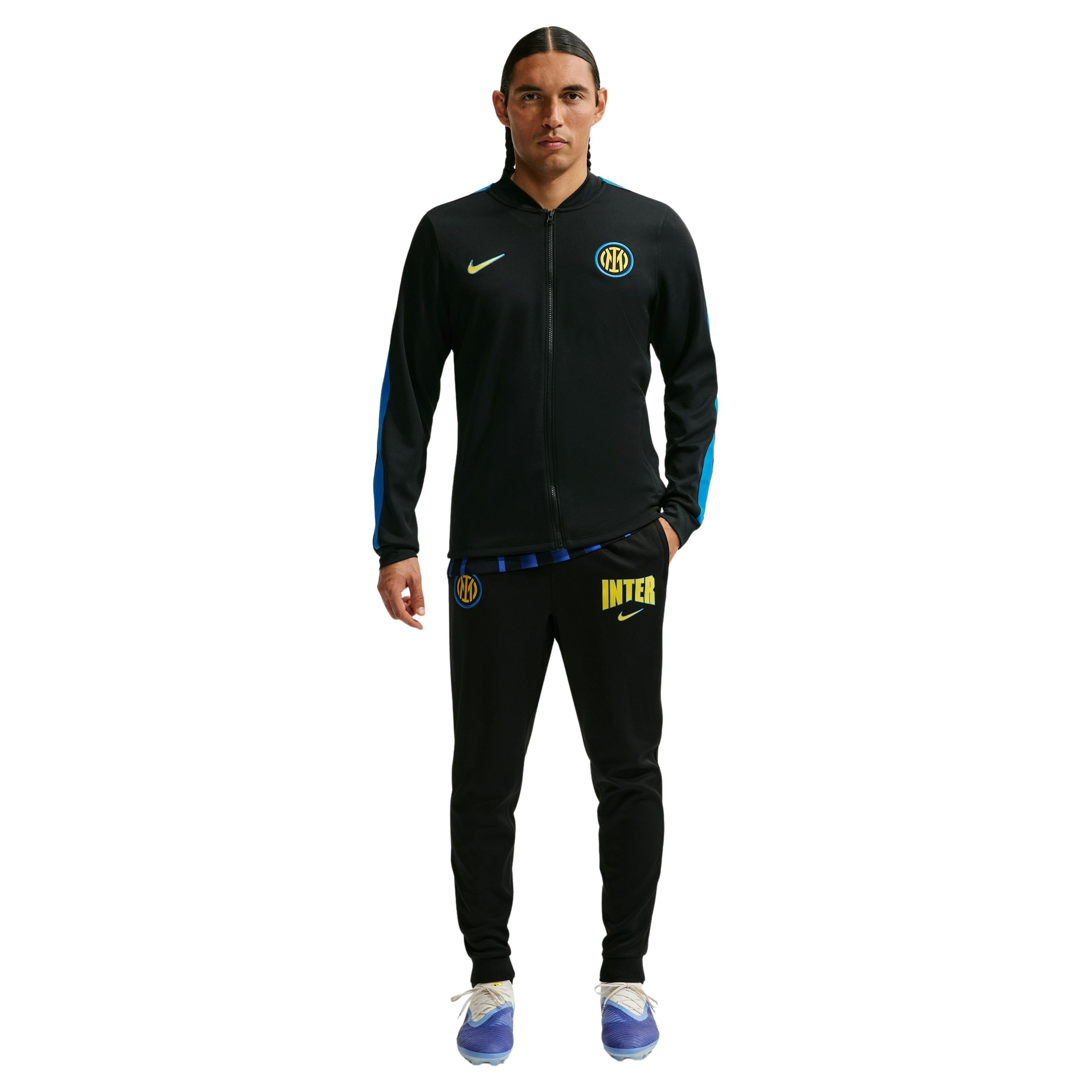 Nike Inter Milan Strike Trainingspak 2026-2027 Zwart Donkerblauw Goudgeel