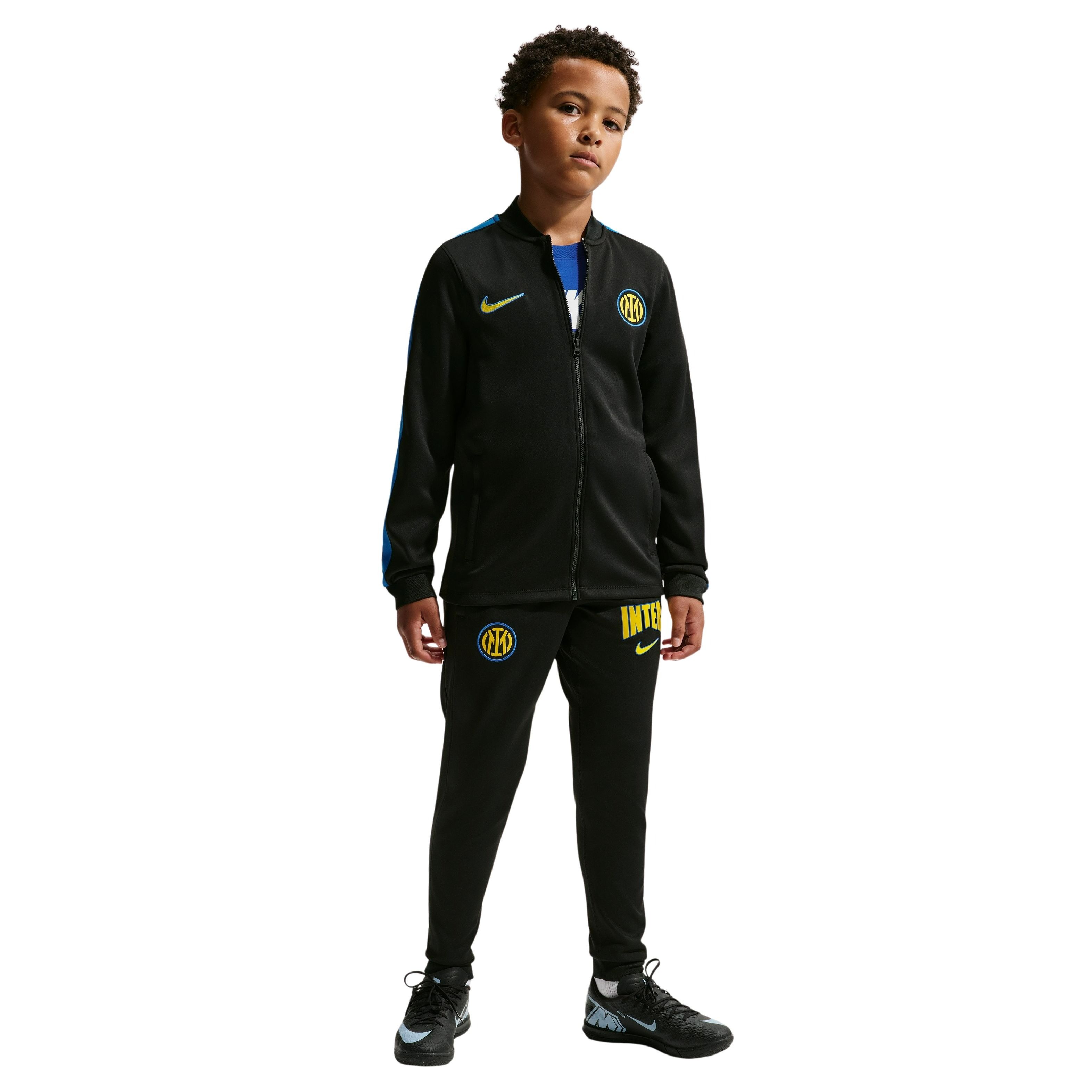 Nike Inter Milan Strike Trainingspak 2026-2027 Kids Zwart Donkerblauw Goudgeel