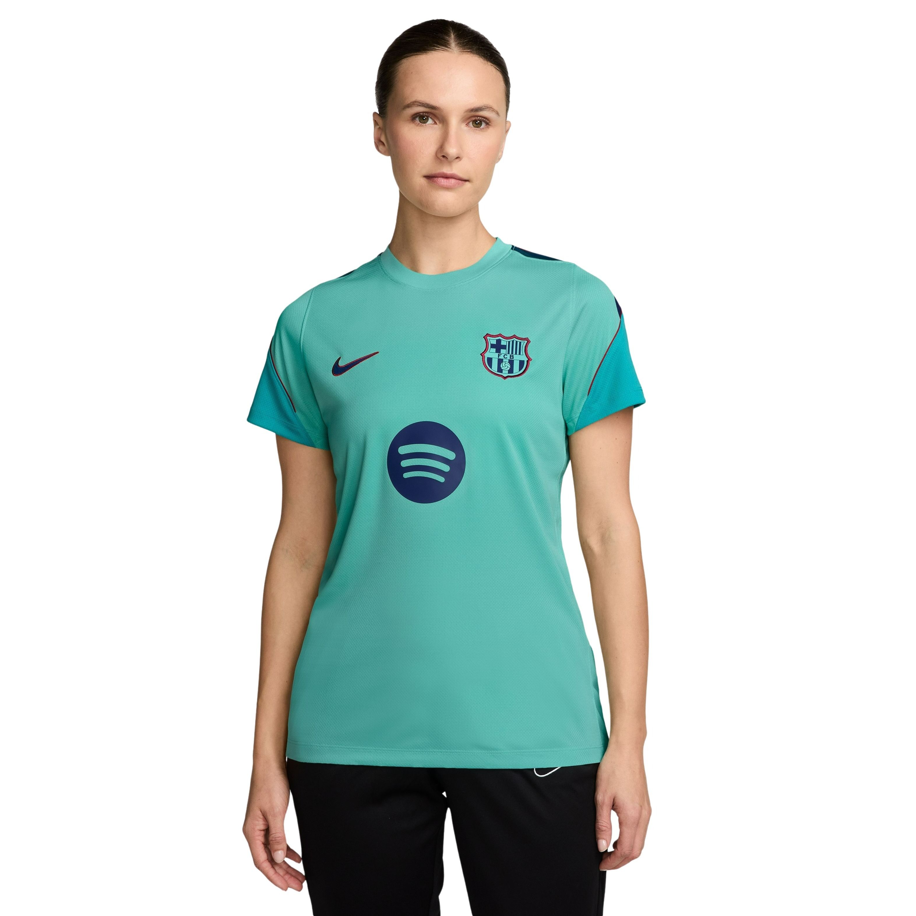 Nike FC Barcelona Strike Trainingsshirt 2026-2027 Dames Licht Turquoise Donkerblauw Rood