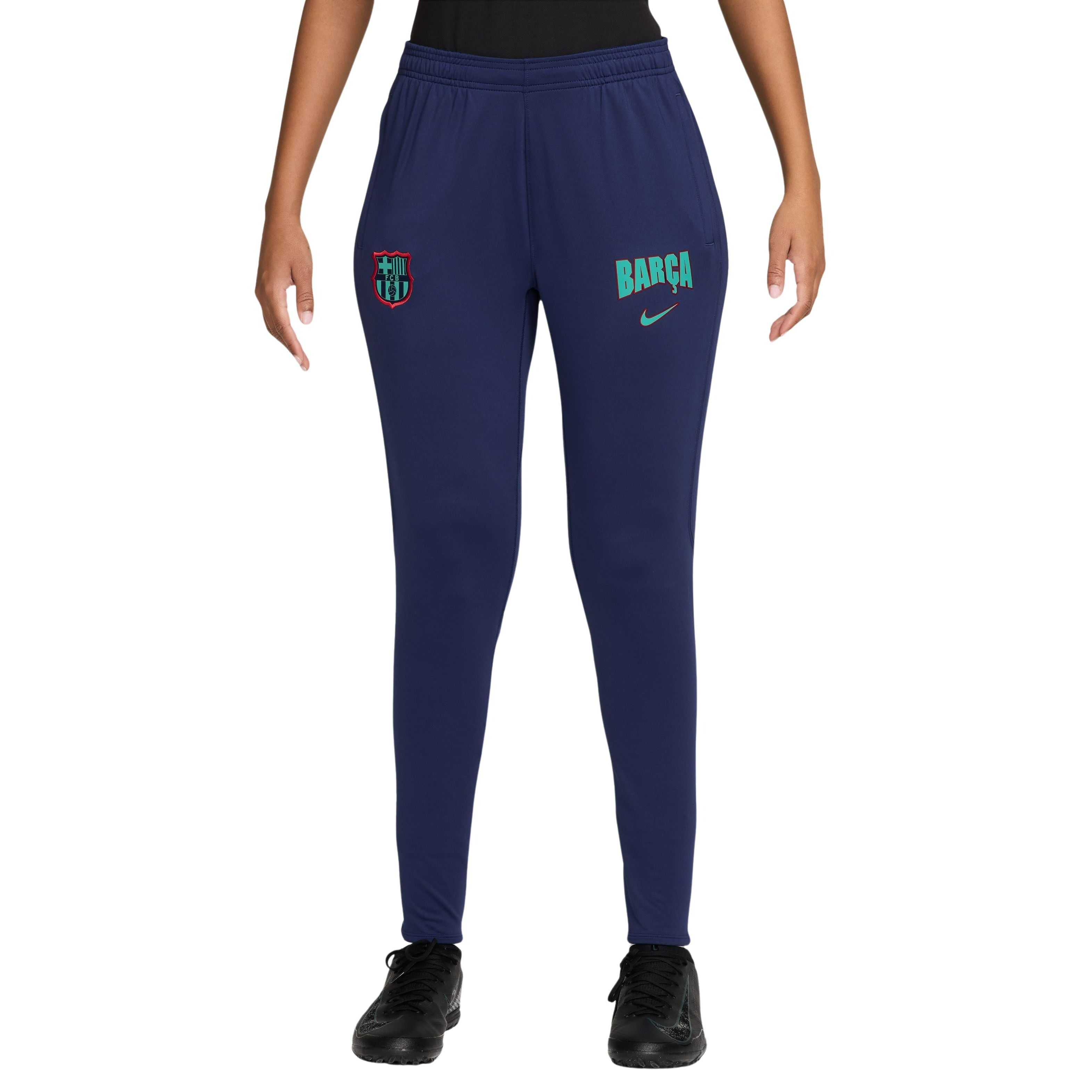 Nike FC Barcelona Strike Trainingsbroek 2026-2027 Dames Donkerblauw Lichtgroen