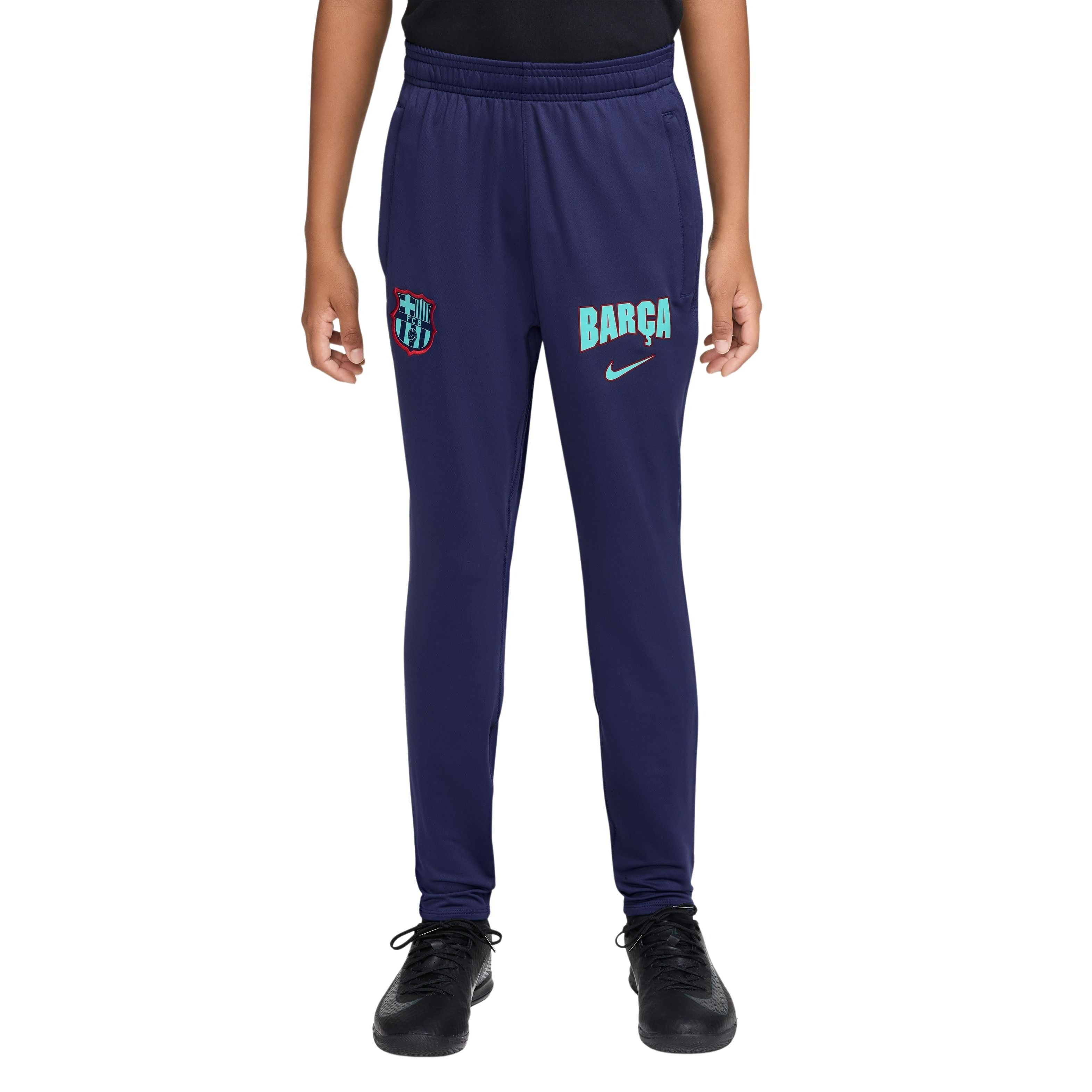 Nike FC Barcelona Strike Trainingsbroek 2026-2027 Kids Donkerblauw Lichtgroen