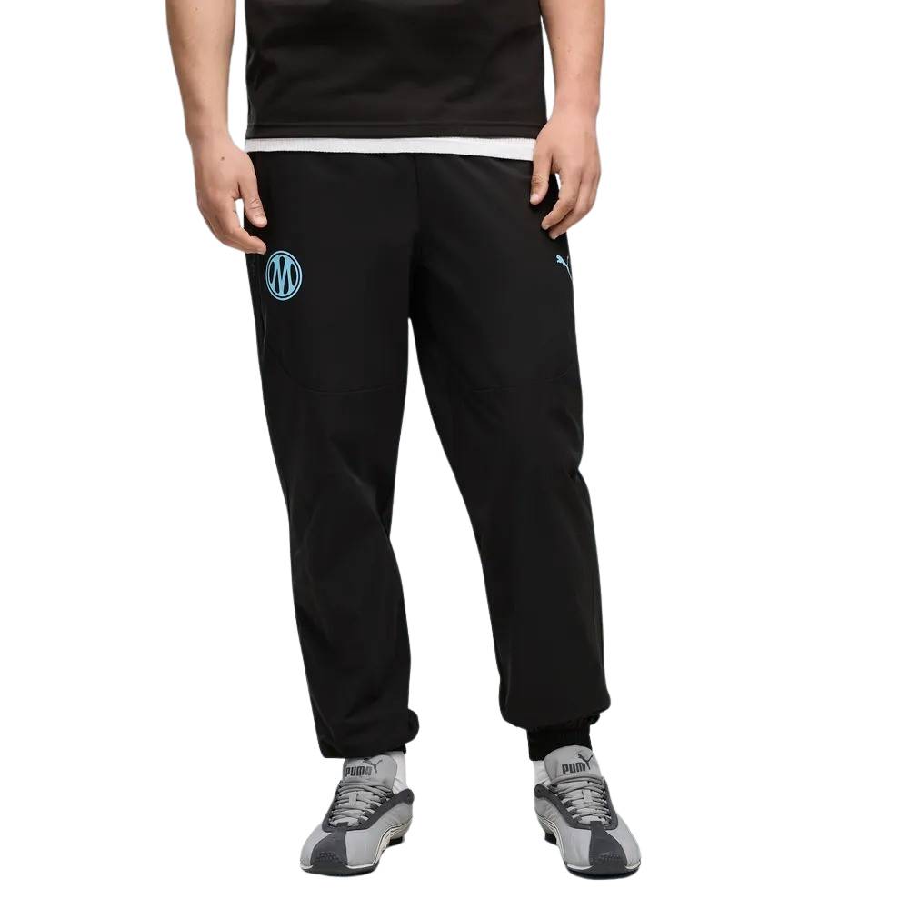 PUMA Olympique Marseille tech Woven Trainingsbroek 2026-2027 Zwart Blauw