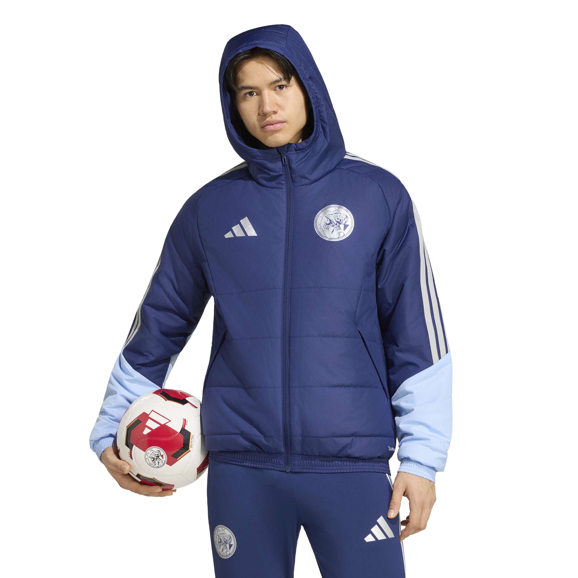 Adidas Ajax Winterjas 2026-2027 Donkerblauw Lichtblauw