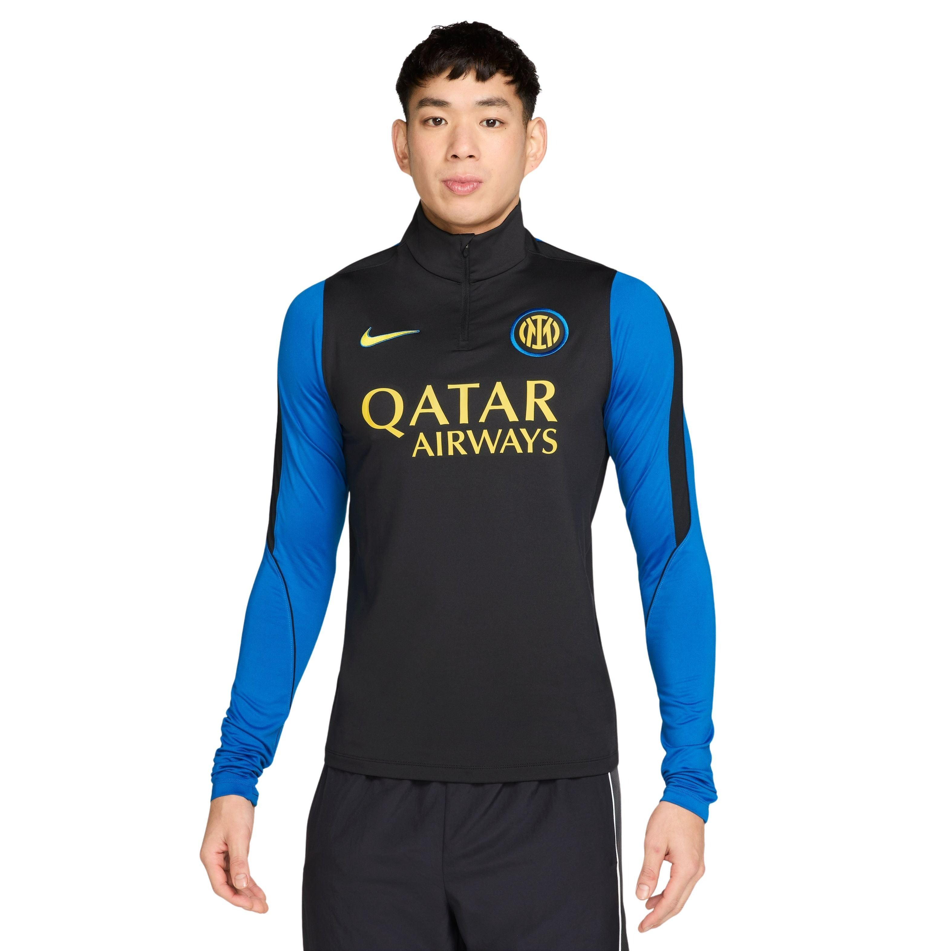 Nike Inter Milan Strike Trainingstrui 1/4-Zip 2026-2027 Zwart Blauw Goudgeel