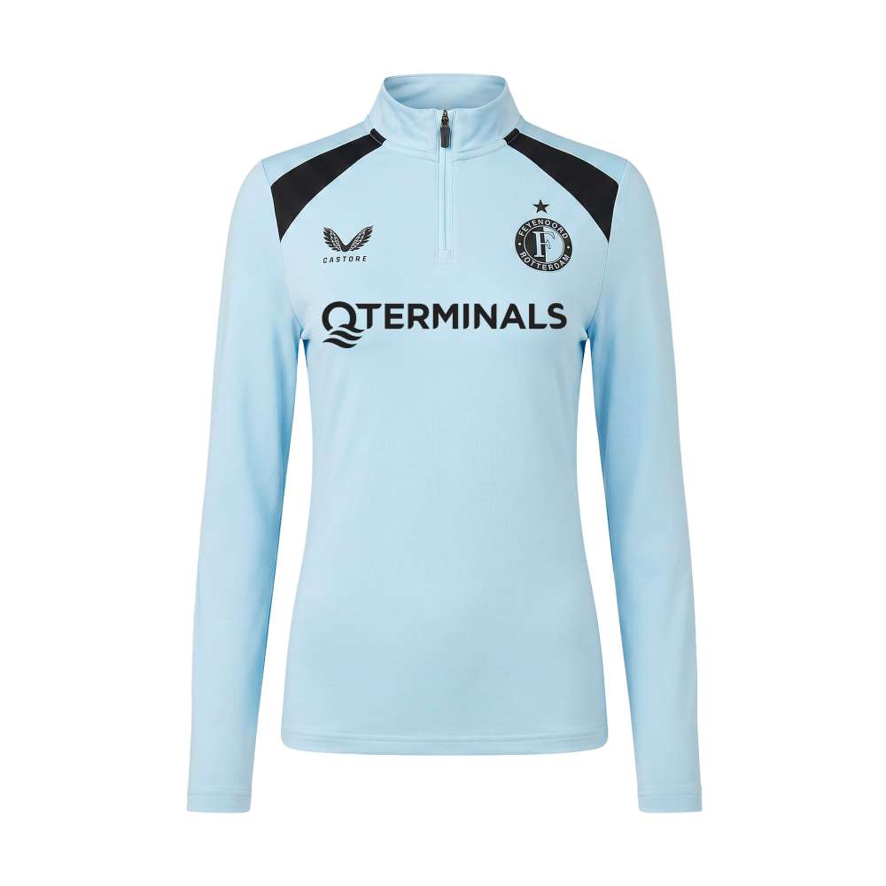 Castore Feyenoord Trainingstrui 1/4-Zip 2026-2027 Dames Lichtblauw Zwart
