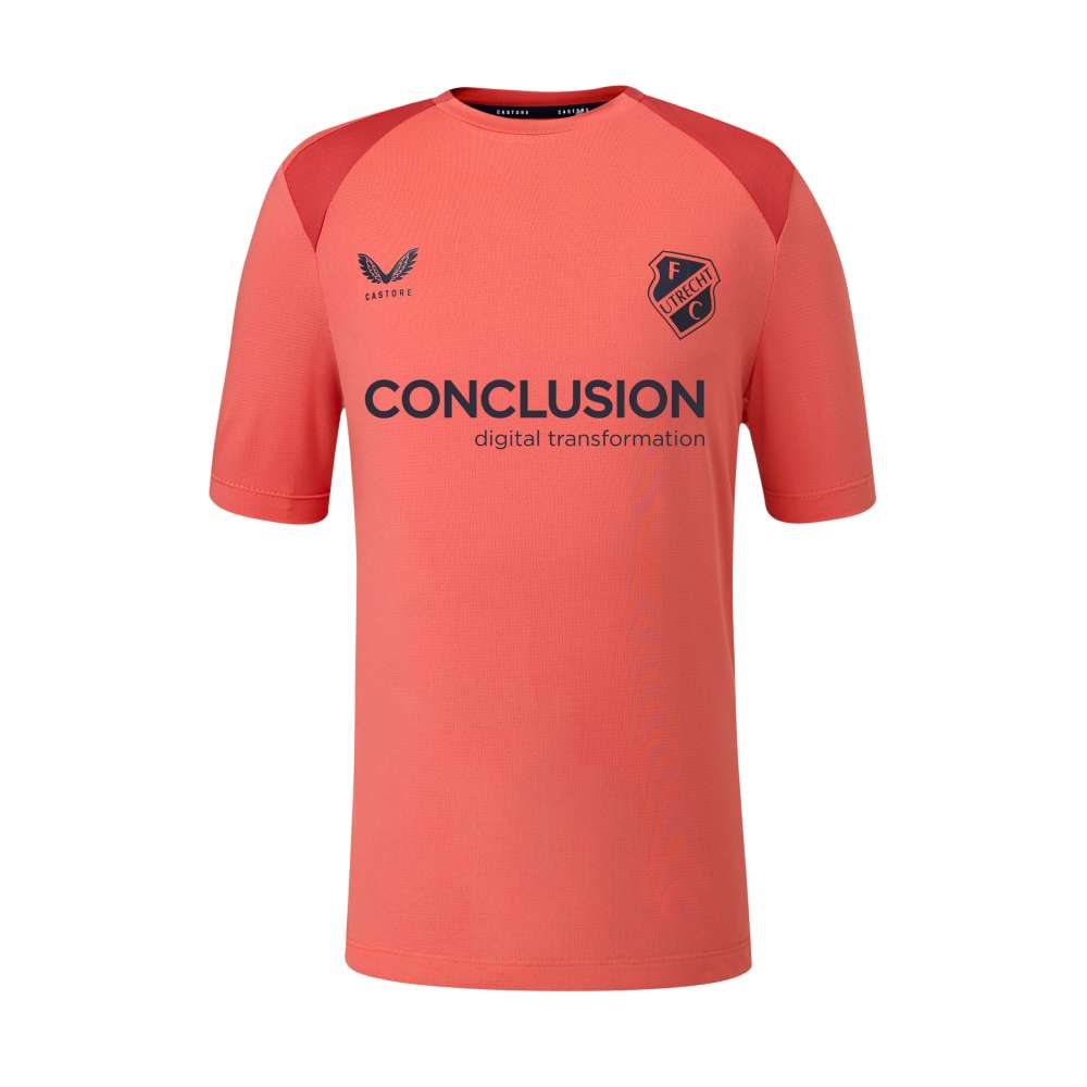 Castore FC Utrecht Trainingsshirt 2026-2027 Lichtrood Donkerrood