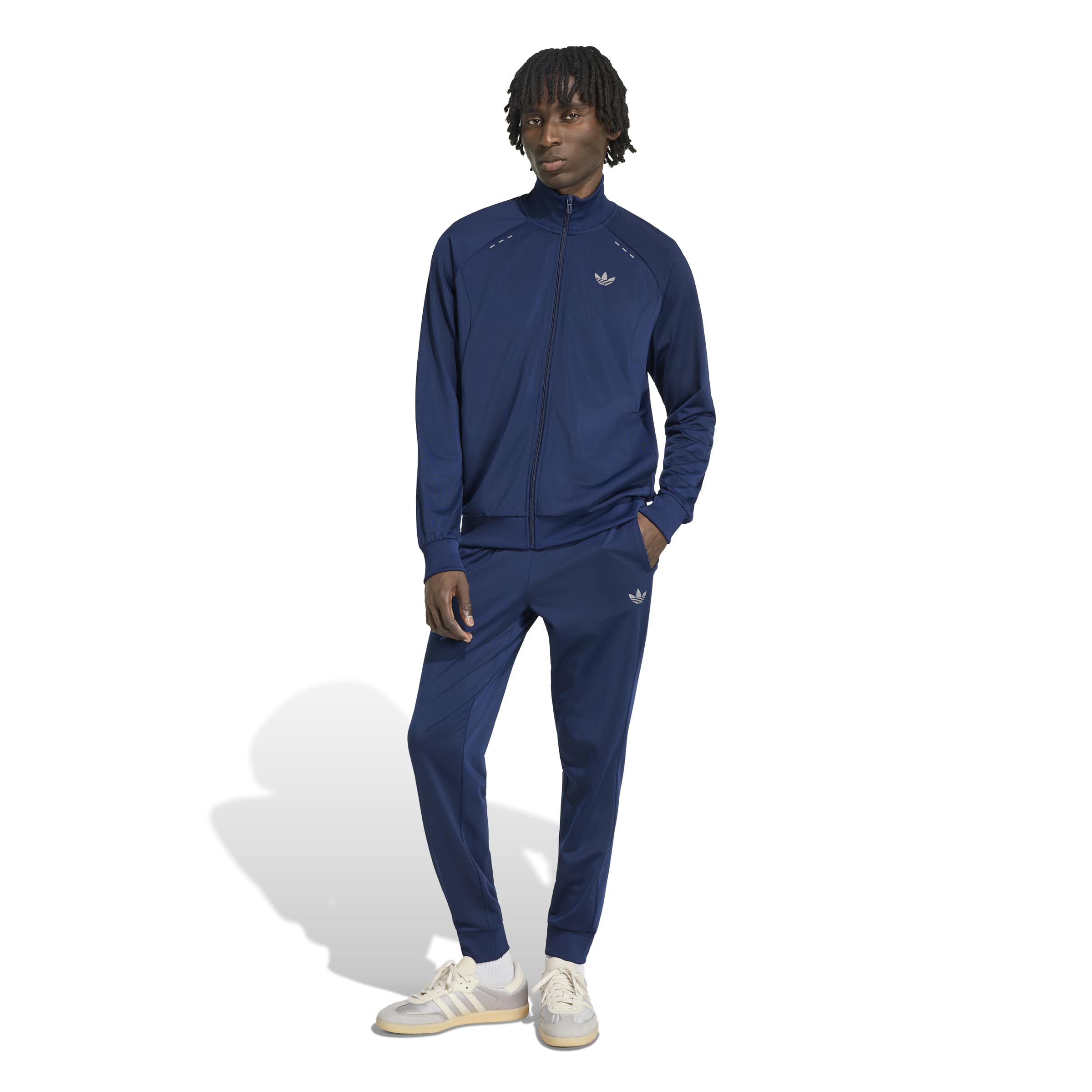 Adidas Tech Essential Trainingspak Donkerblauw Zilver