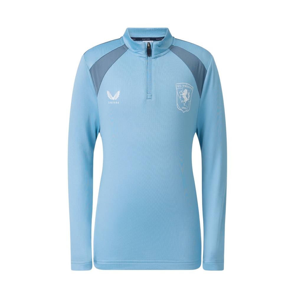 Castore FC Twente Trainingstrui 1/4-Zip 2026-2027 Kids Lichtblauw Donkerblauw