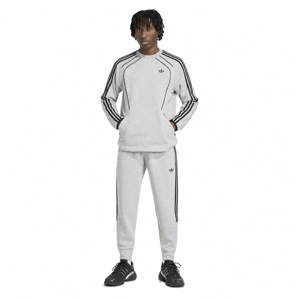 Adidas Spacer Crew Trainingspak Grijs Zwart