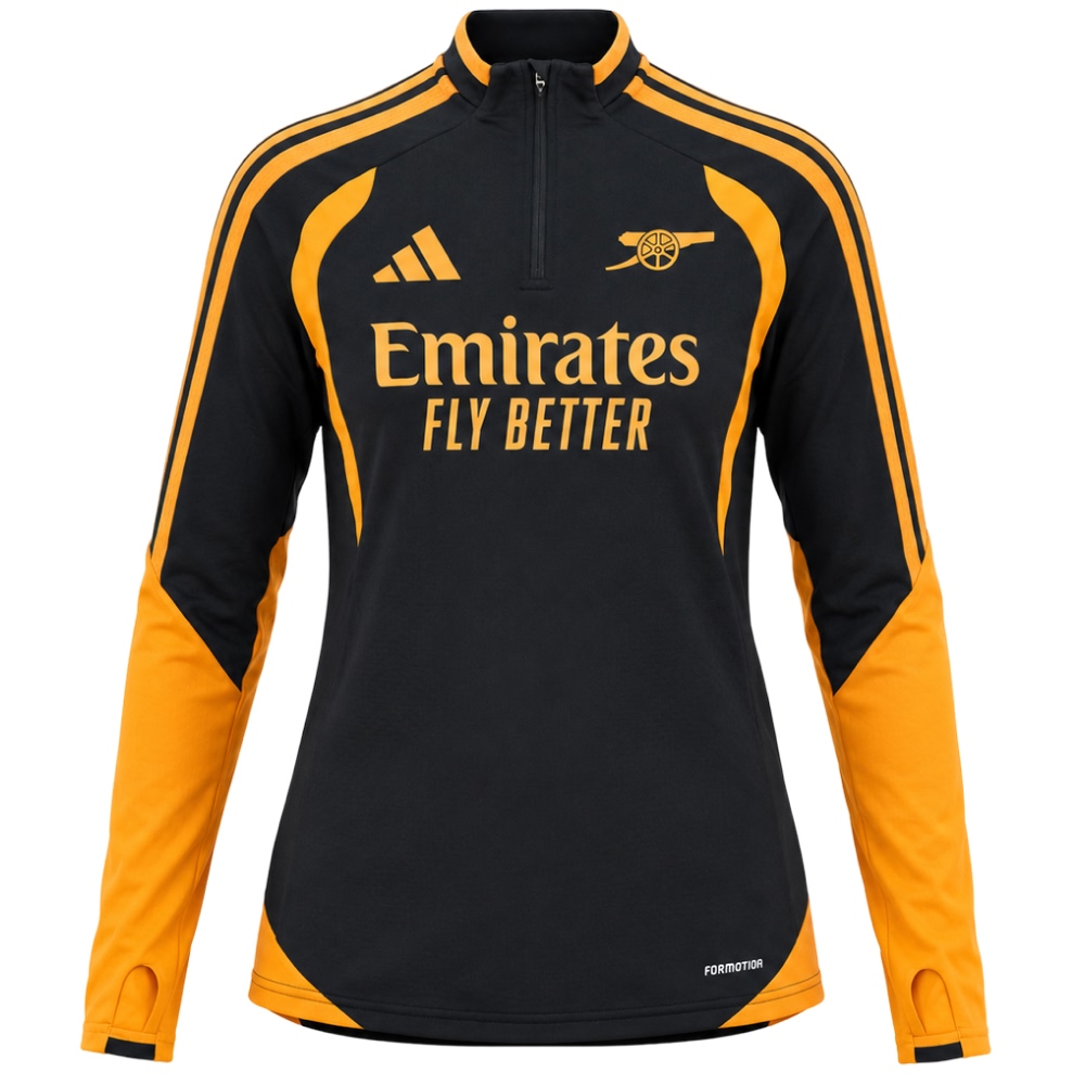 Adidas Arsenal Trainingstrui 1/4-Zip 2026-2027 Dames Zwart Oranje