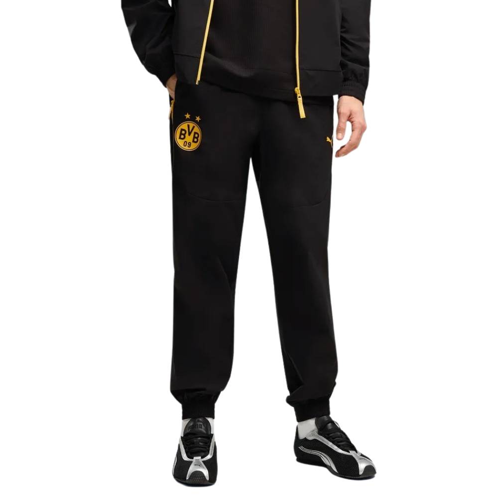 PUMA Borussia Dortmund tech Woven Trainingsbroek 2026-2027 Zwart Geel