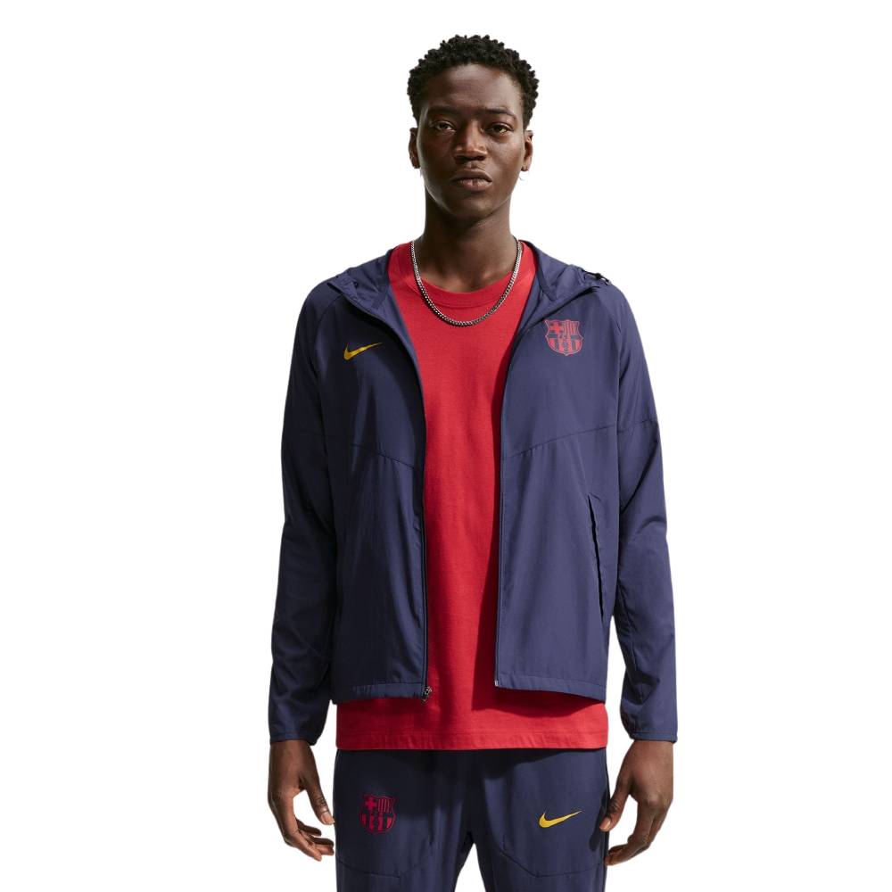 Nike FC Barcelona City Side Trainingsjack 2026-2027 Donkerblauw Goudgeel Roze