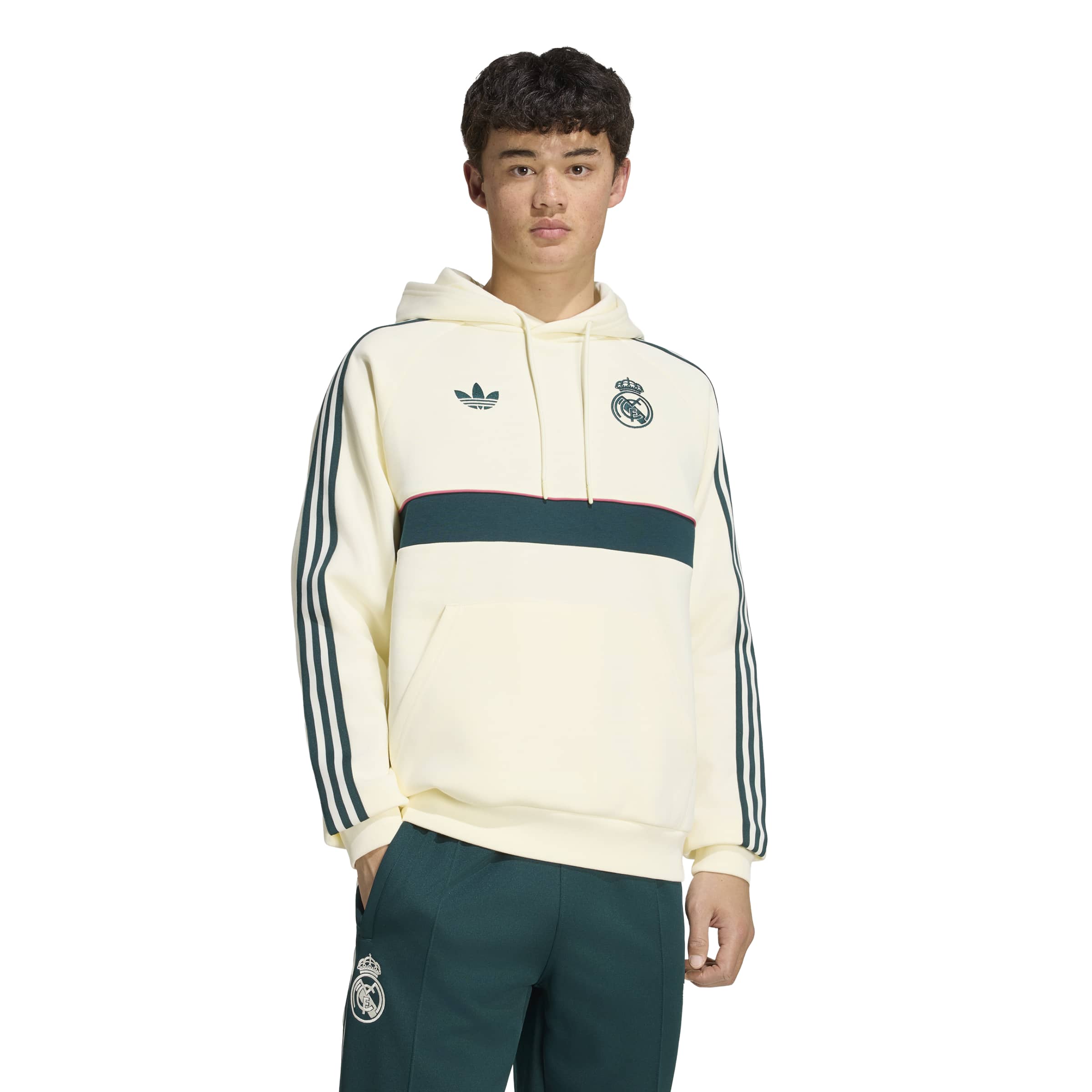 Adidas Real Madrid Originals Hoodie Beige Donkergroen Roze