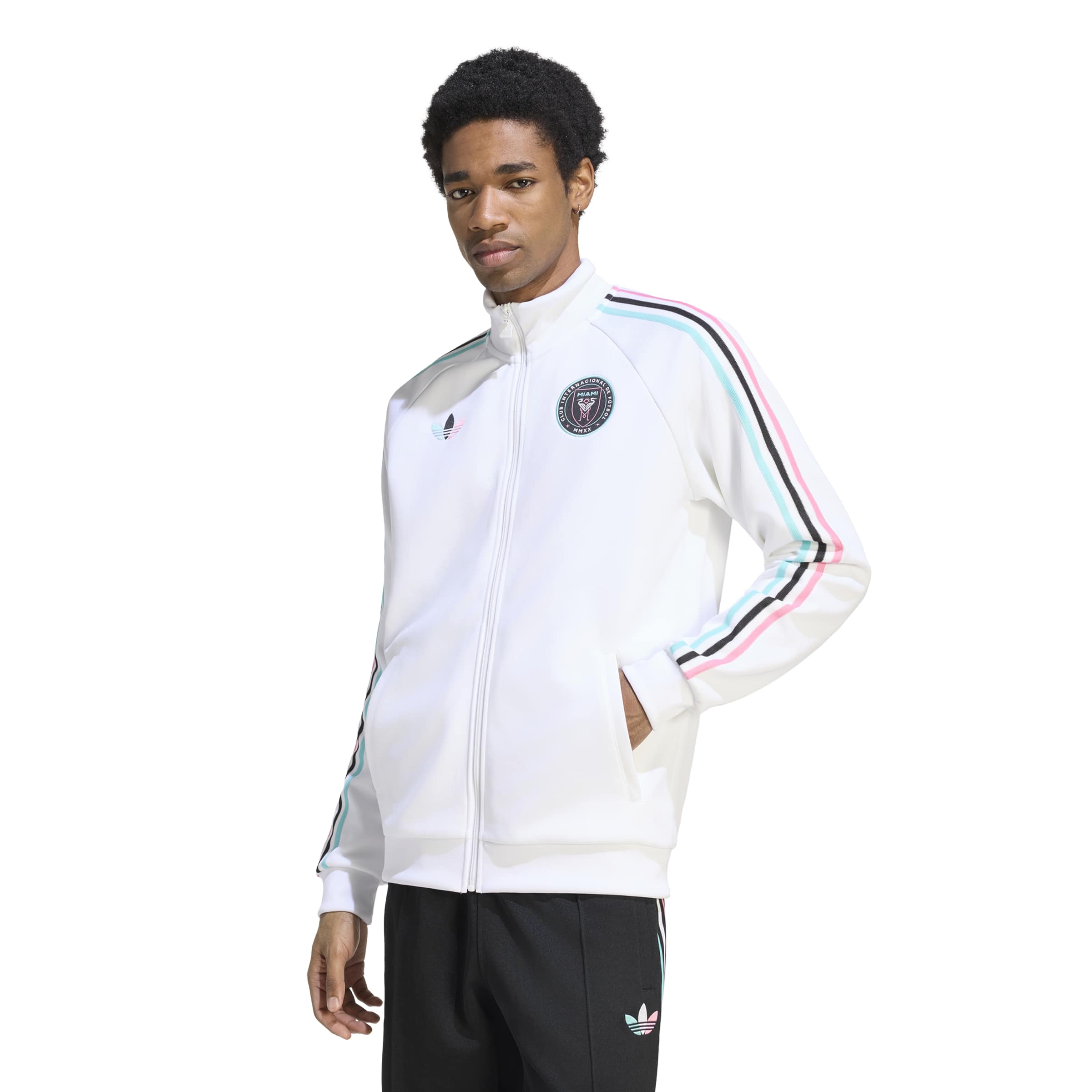 Adidas Inter Miami CF Originals Trainingsjack Wit Zwart Lichtblauw Roze