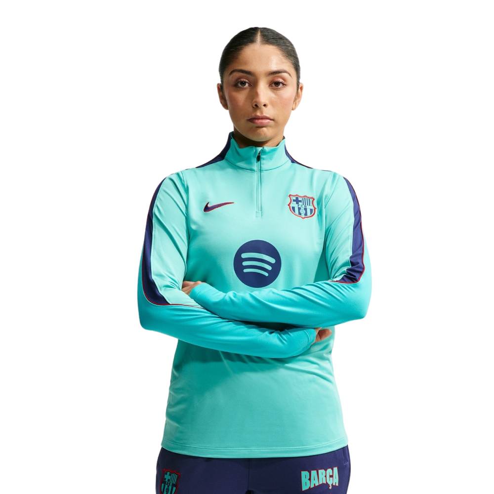 Nike FC Barcelona Strike Trainingstrui 1/4-Zip 2026-2027 Dames Licht Turquoise Donkerblauw Rood