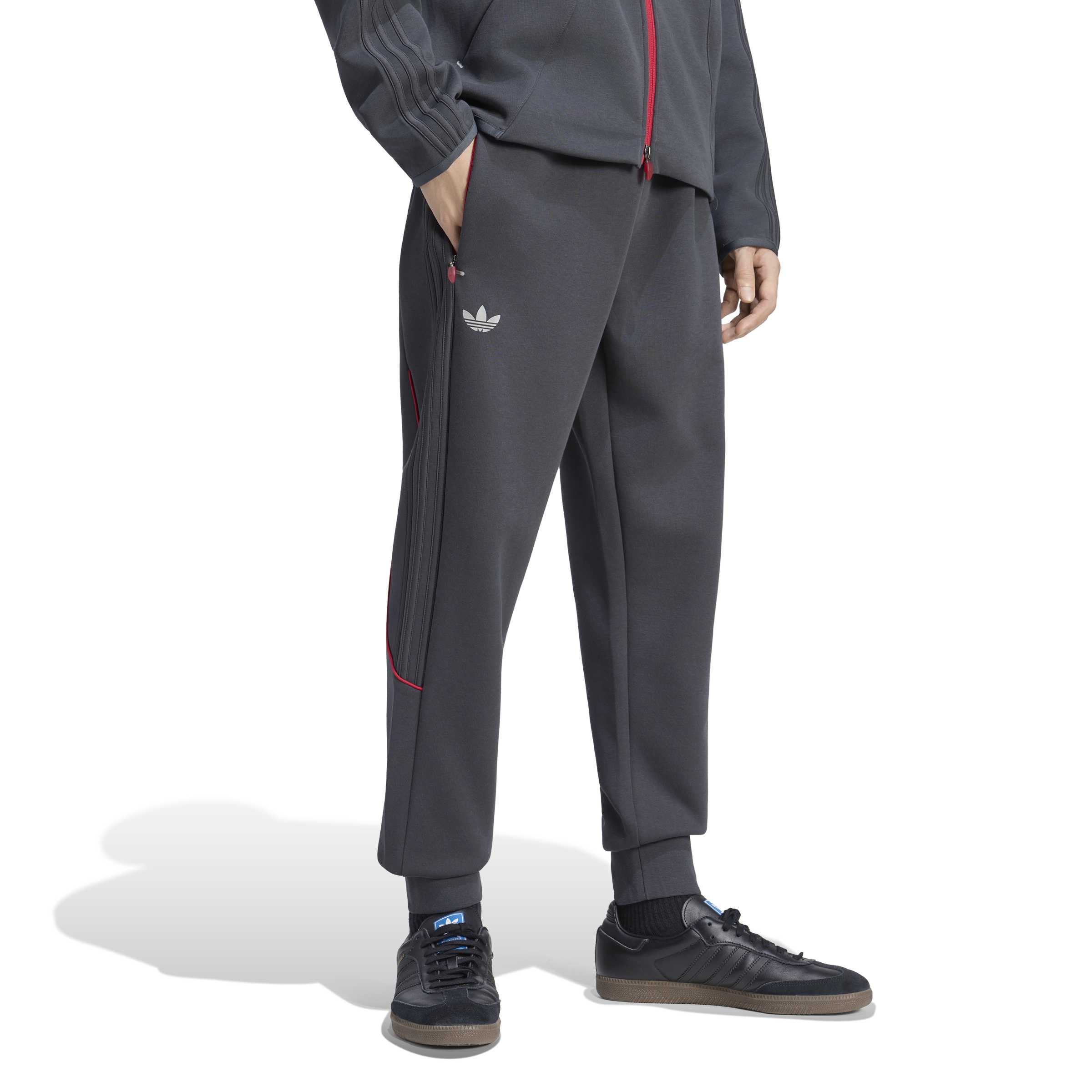 Adidas Liverpool Originals Trainingsbroek Donkergrijs Rood Zilver