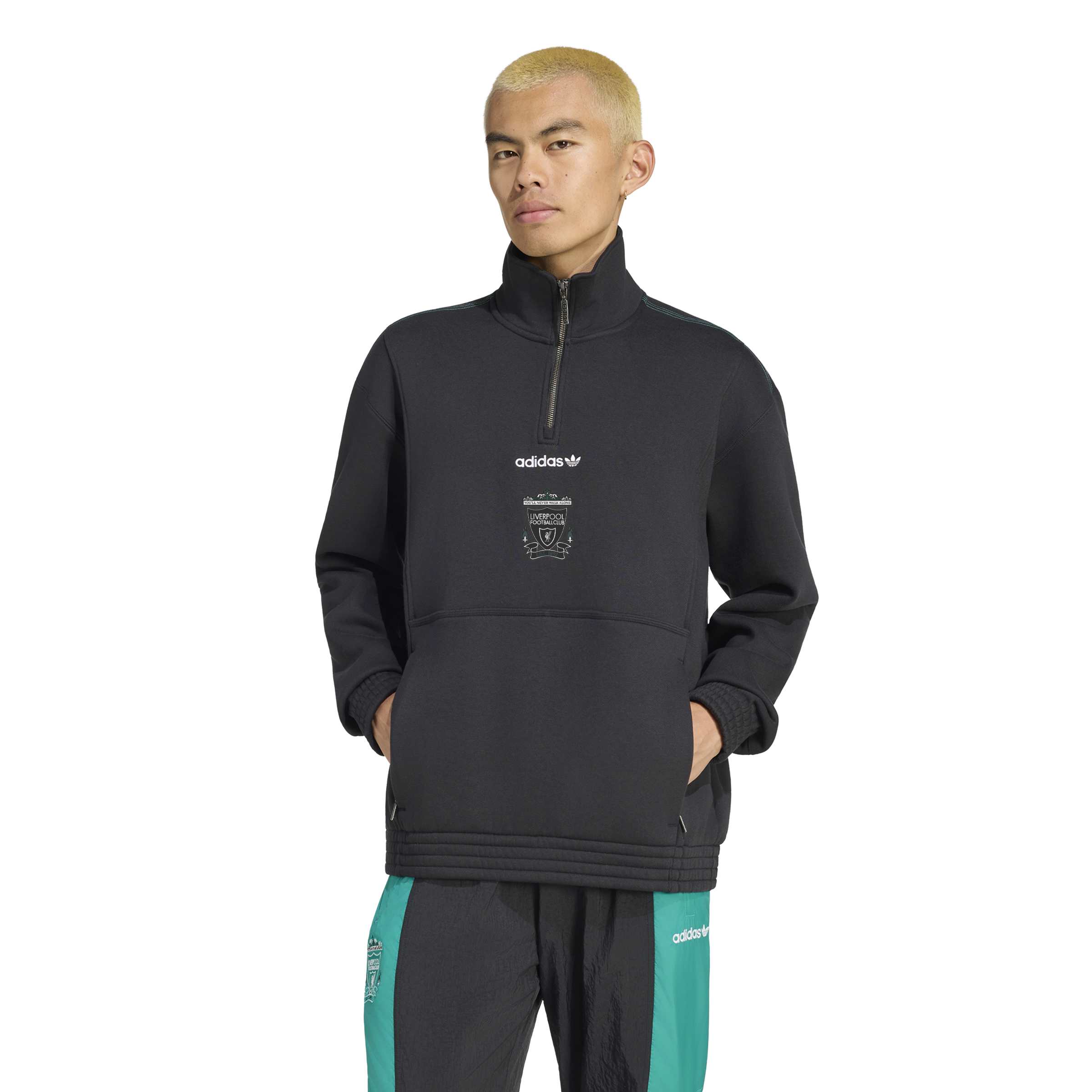 Adidas Liverpool EQT Trainingstrui 1/4-Zip Zwart Wit