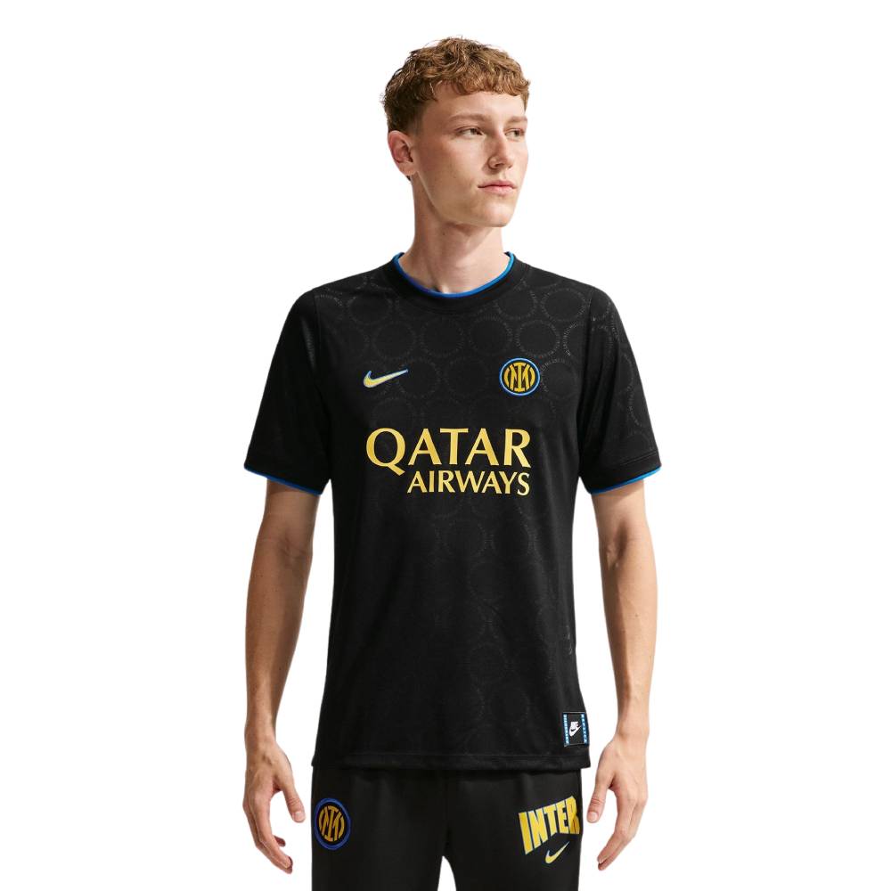 Nike Inter Milan Pre-Match Trainingsshirt 2026-2027 Zwart Blauw Goudgeel