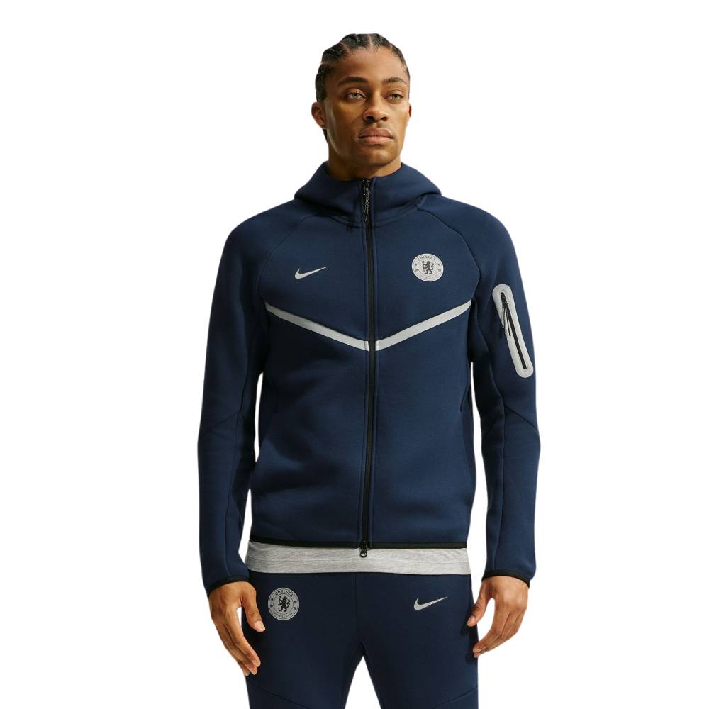 Nike Chelsea Tech Fleece Vest 2026-2027 Donkerblauw Zilver