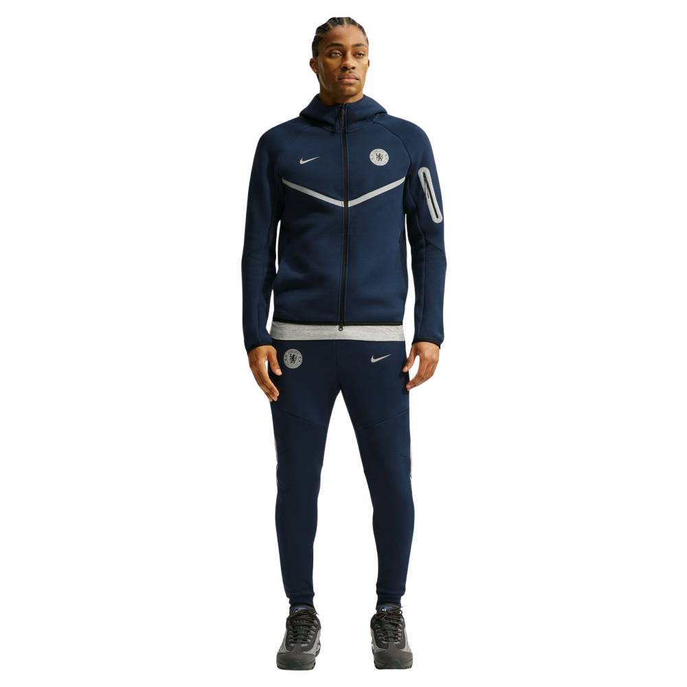 Nike Chelsea Tech Fleece Trainingspak 2026-2027 Donkerblauw Zilver