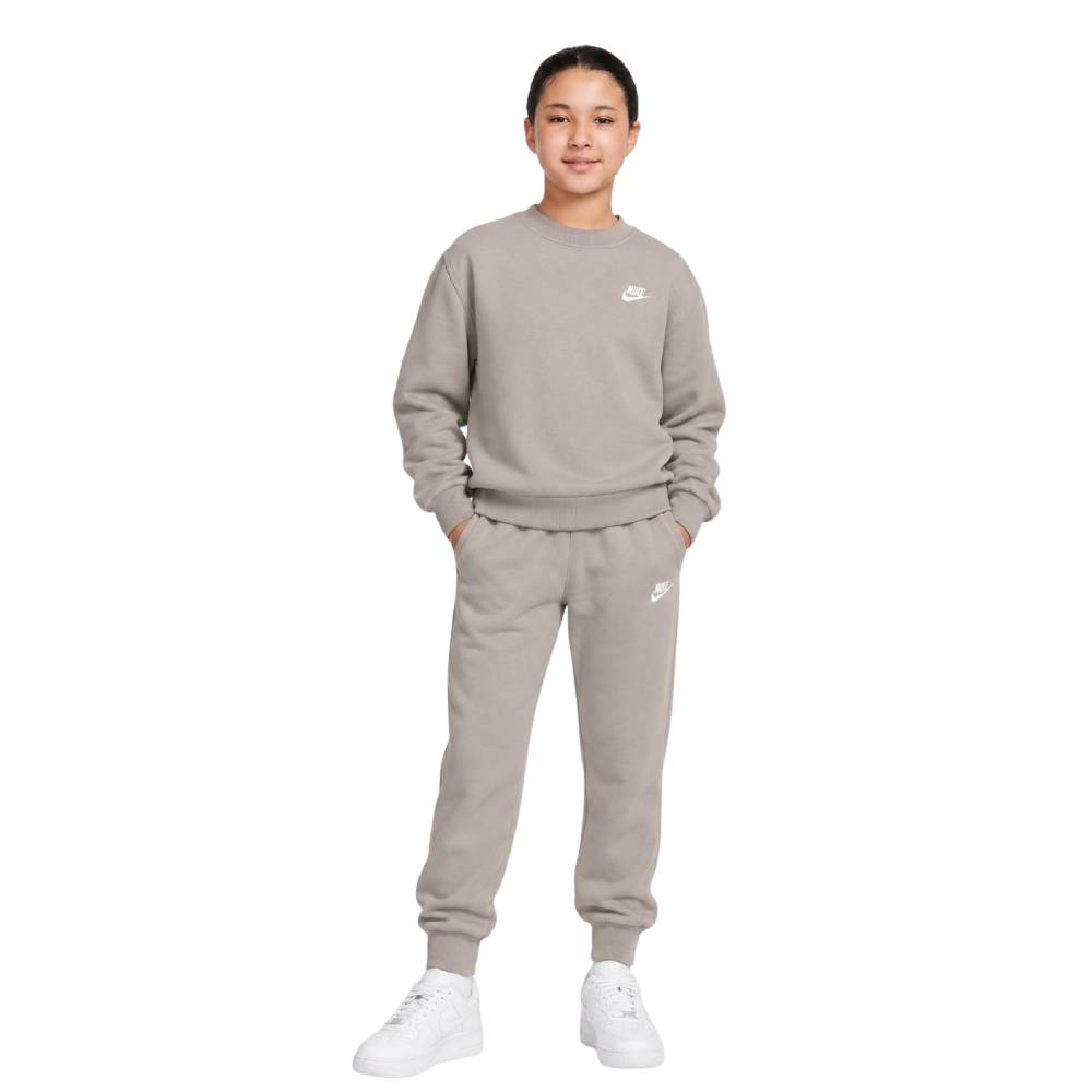 Nike Sportswear Club Fleece Crew Trainingspak Kids Lichtbeige Wit