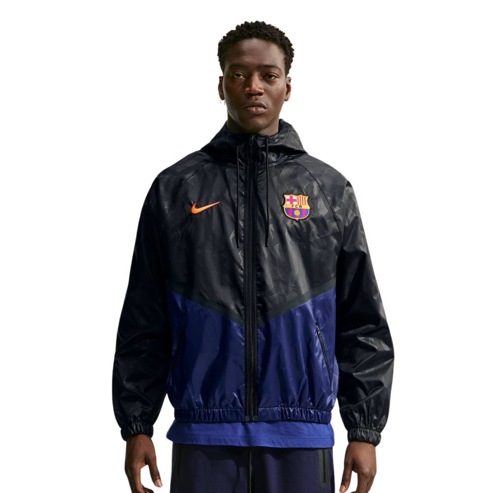 Nike FC Barcelona Anthem Trainingsjack 2026-2027 Zwart Donkerblauw Goudgeel
