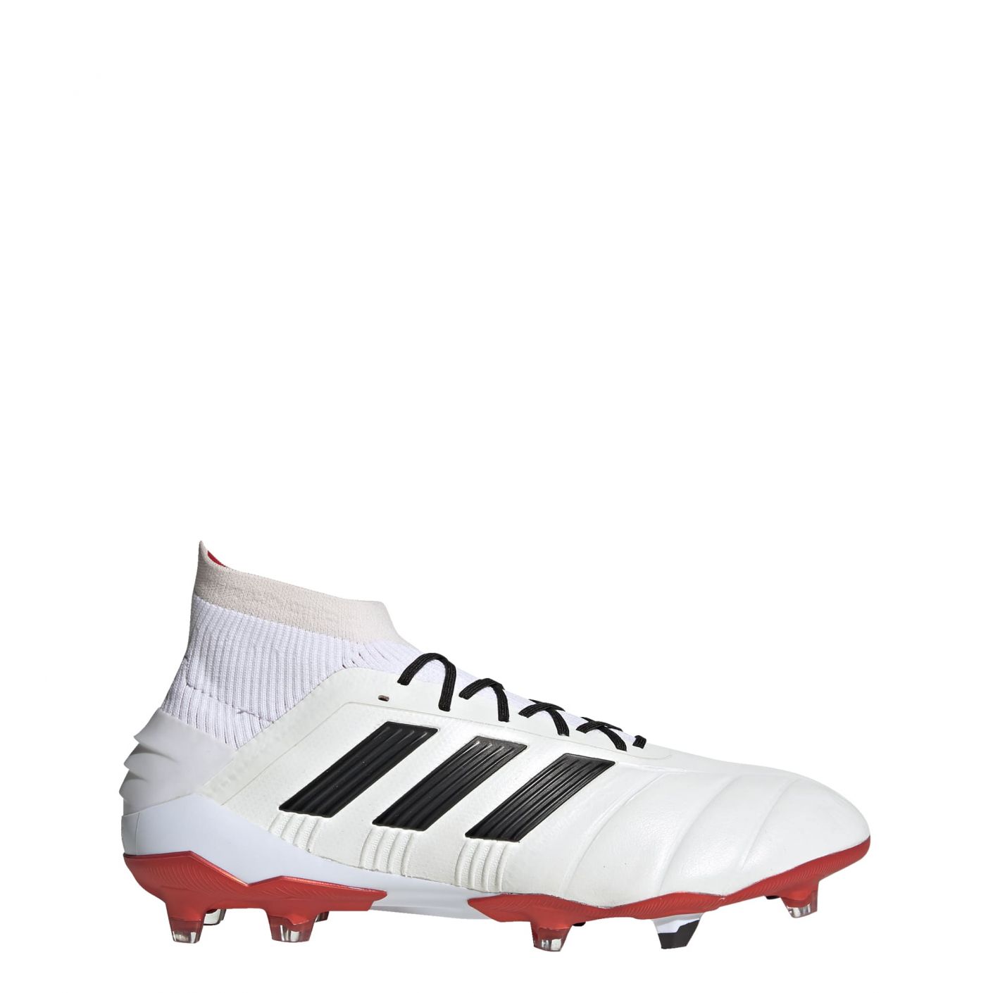 adidas Predator Mania 19.1 Gras Voetbalschoenen (FG) Wit Rood Zwart