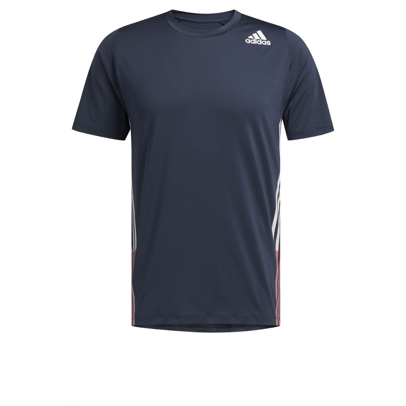 adidas 3-Stripes Sportshirt Donkerblauw Wit Rood