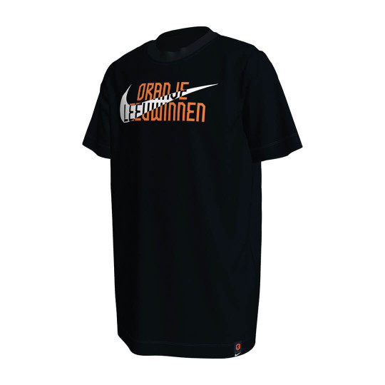 Nike Netherlands Swoosh T-Shirt Euro 2022 Kids Black