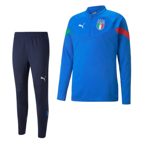 PUMA Italie 1/4-Zip Trainingspak 2022-2024 Blauw Donkerblauw