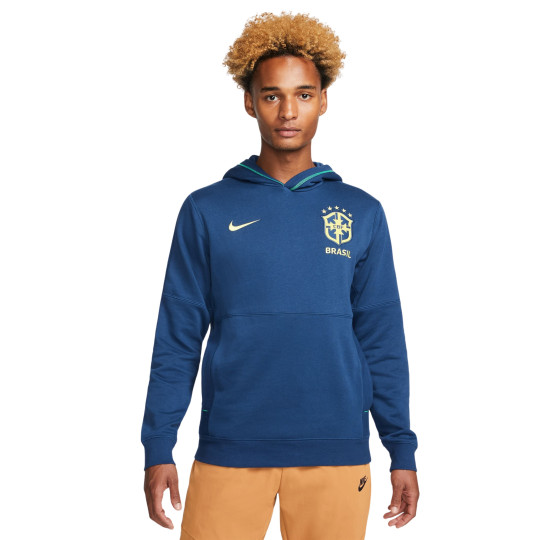 Nike Brazilië Travel Fleece Hoodie 2022-2024 Blauw Geel Groen