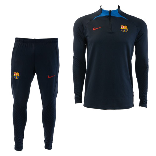 Nike FC Barcelona Strike Trainingspak 2022-2023 Donkerblauw Blauw Rood