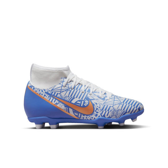Nike Mercurial Superfly 9 Club Gazon Naturel Gazon Artificiel Chaussures de Football (MG) Enfants Blanc Bleu Bronze