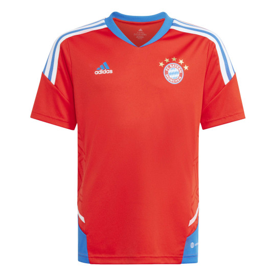 adidas Bayern München Trainingsshirt 2022-2023 Kids Felrood Lichtblauw Wit