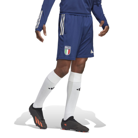 adidas Italië Trainingsbroekje 2023-2024 Donkerblauw Wit