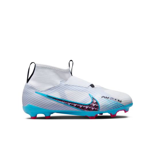 Nike Zoom Mercurial Superfly 9 Pro Gras Voetbalschoenen (FG) Kids Wit Blauw Roze