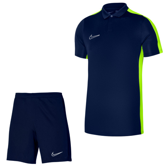 Nike Dri-FIT Academy 23 Polo Trainingsset Kids Donkerblauw Geel Wit