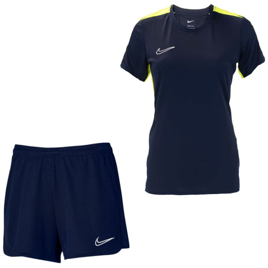 Nike Dri-FIT Academy 23 Trainingsset Dames Donkerblauw Geel Wit