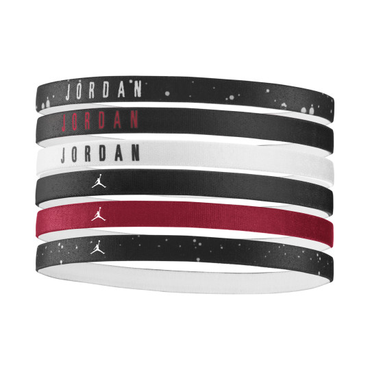 Nike JORDAN Elastic Haarbanden 6-Pack Zwart Wit Rood