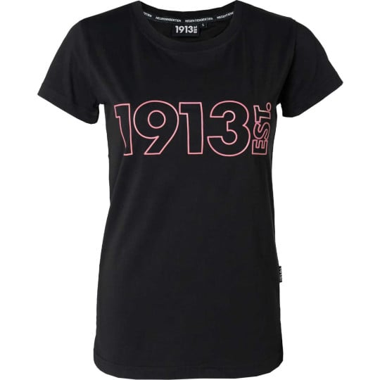 1913 Dames T-shirt Zwart Outline Roze