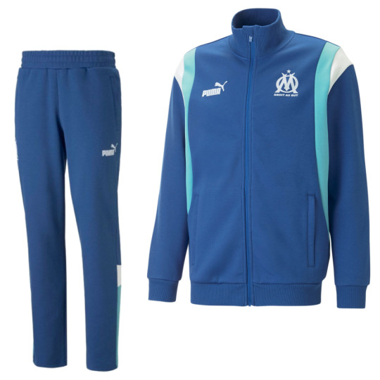 PUMA Olympique Marseille FtblArchive Trainingspak Full-Zip 2022-2023 Blauw Wit