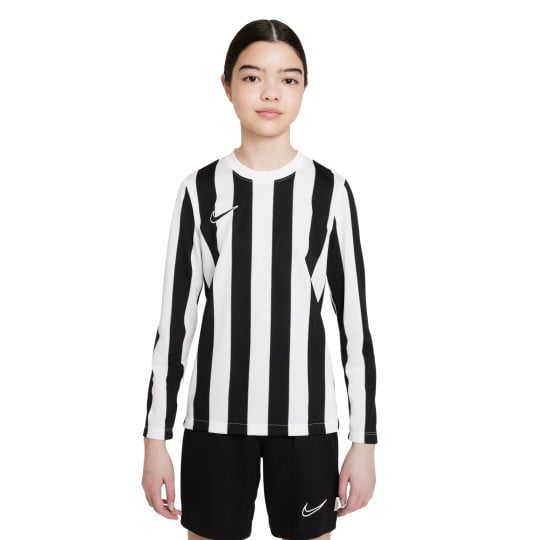 Nike Striped Division IV Maillot de Foot Manches Longues Enfants Blanc Noir