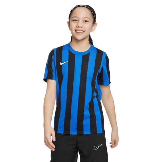 Nike Striped Division IV Maillot de Football Enfants Bleu Noir