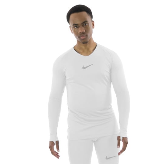 Nike Dri-Fit Park Ondershirt Lange Mouwen Wit Grijs