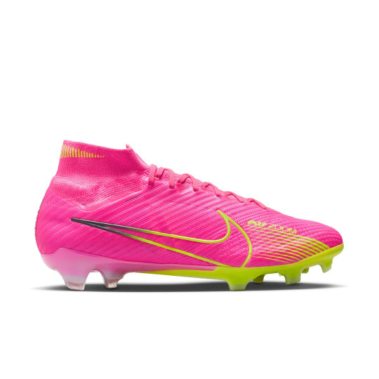 Nike Zoom Mercurial Superfly 9 Elite Gras Voetbalschoenen (FG) Roze Geel Zwart
