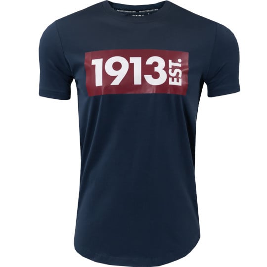 1913 T-Shirt Dark Navy Block Bordeaux